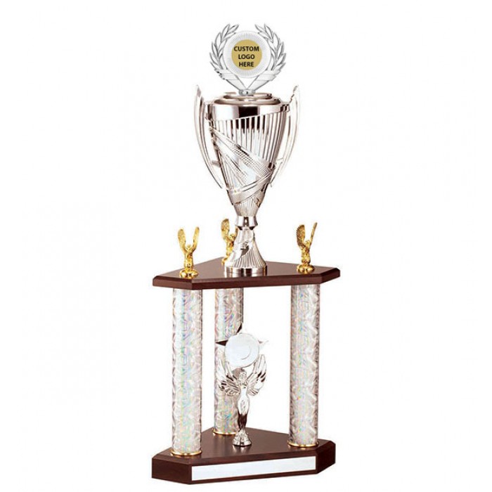 COLOSSUS 3 COLUMN CUSTOM CENTRE TOWER TROPHY - 3 SIZES (58.5CM TO 68.5CM)